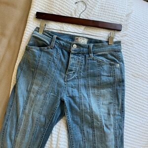 Free people flare bottom jeans with detailing